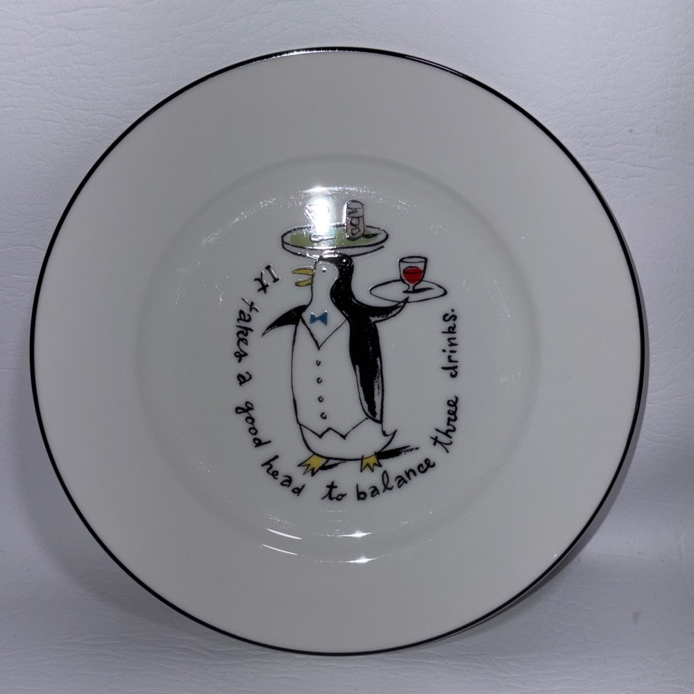 Pottery Barn Vintage Y2K Tipsy Penguin Salad Dessert Snack Plate